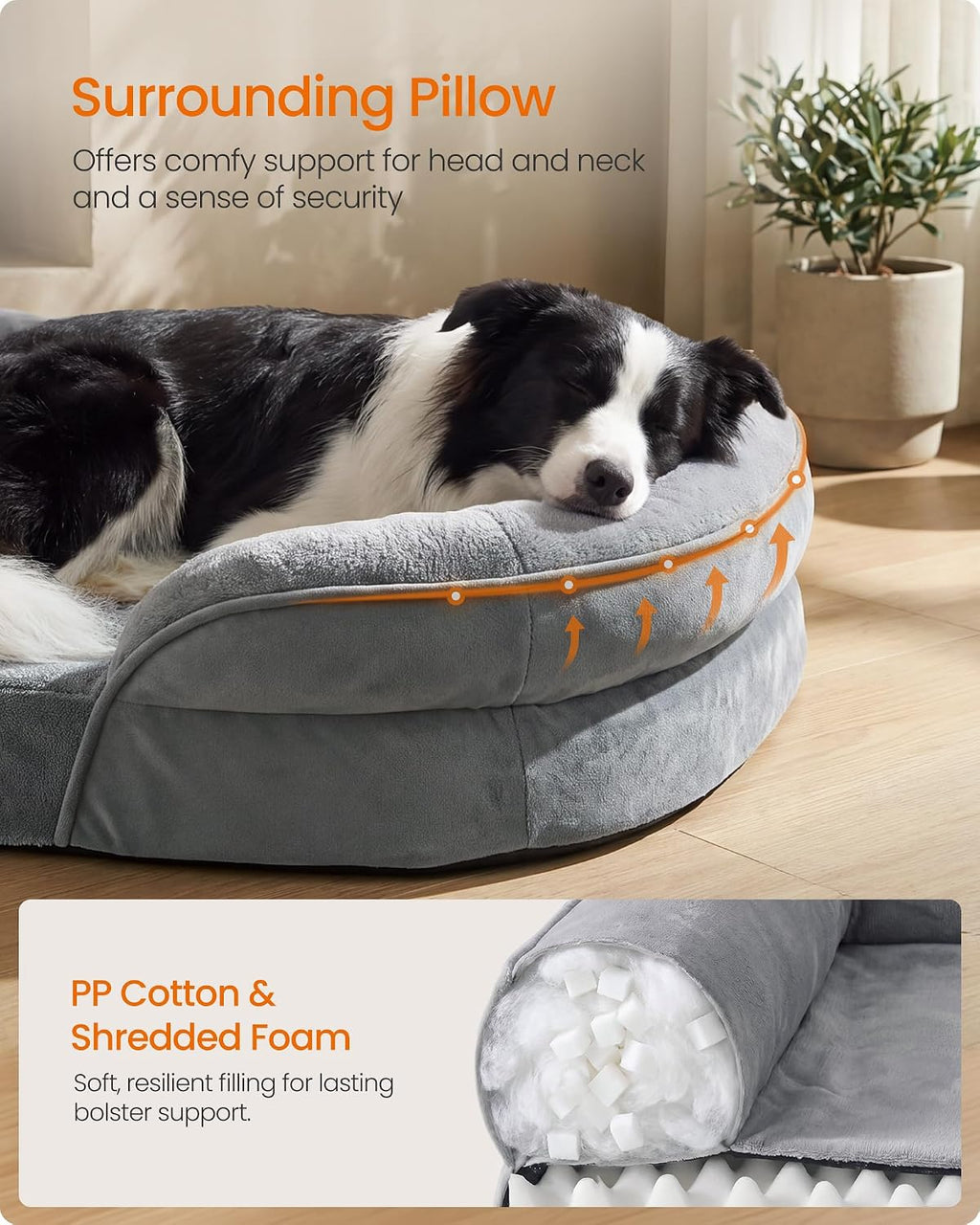 Orthopedic Dog Bed, 35" Dog Couch with Removable Washable Cover