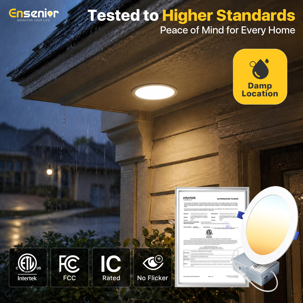 4 Pack 7 Inch LED Recessed Light, 5CCT Dimmable Canless Wafer
