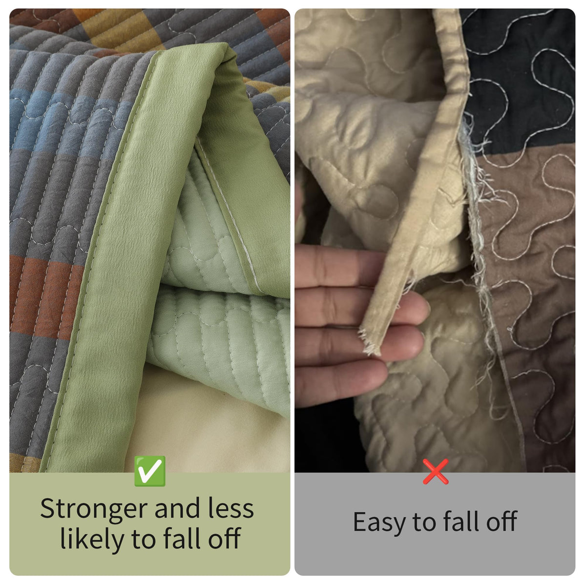 3 Pieces 100% Cotton Quilt Set, Hypoallergenic for Sensitive Skin, Lightweight All Season Coverlet Set, No