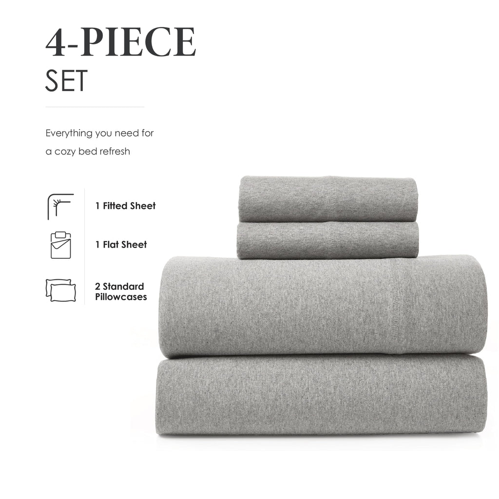 Road Trip America Jersey Sheets Queen Set - Cotton (4 Pieces) All Seasonal Deep Pockets Soft Cozy Knit Stretchy Bed