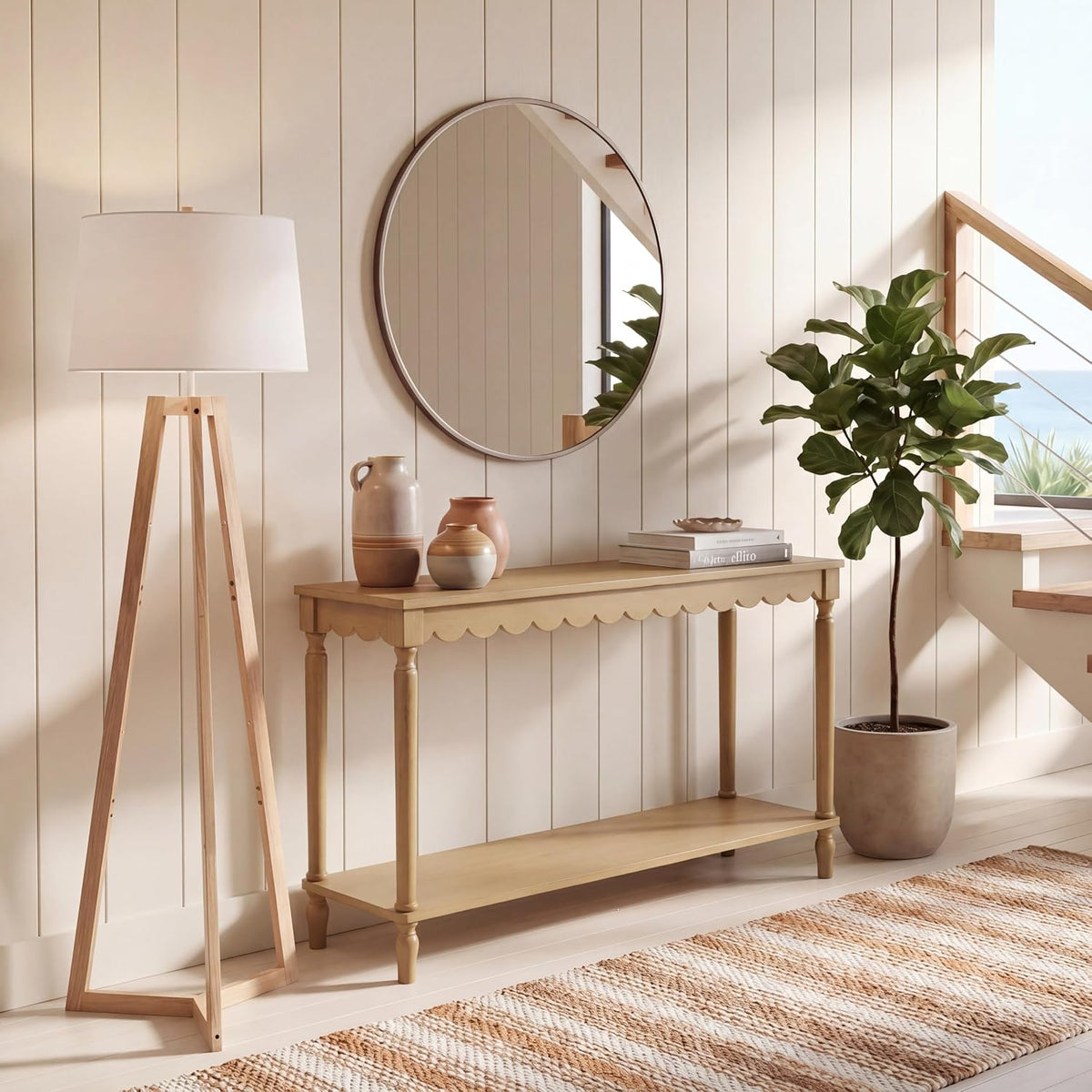 Collection Haven French Country Farmhouse Matte Black Console Table , Foyer