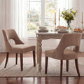 Wooden Dining Chairs Set of 2, Mid Century Modern Upholstered Dining Room Chair Kitchen Chairs, Chenille Dinner Chair