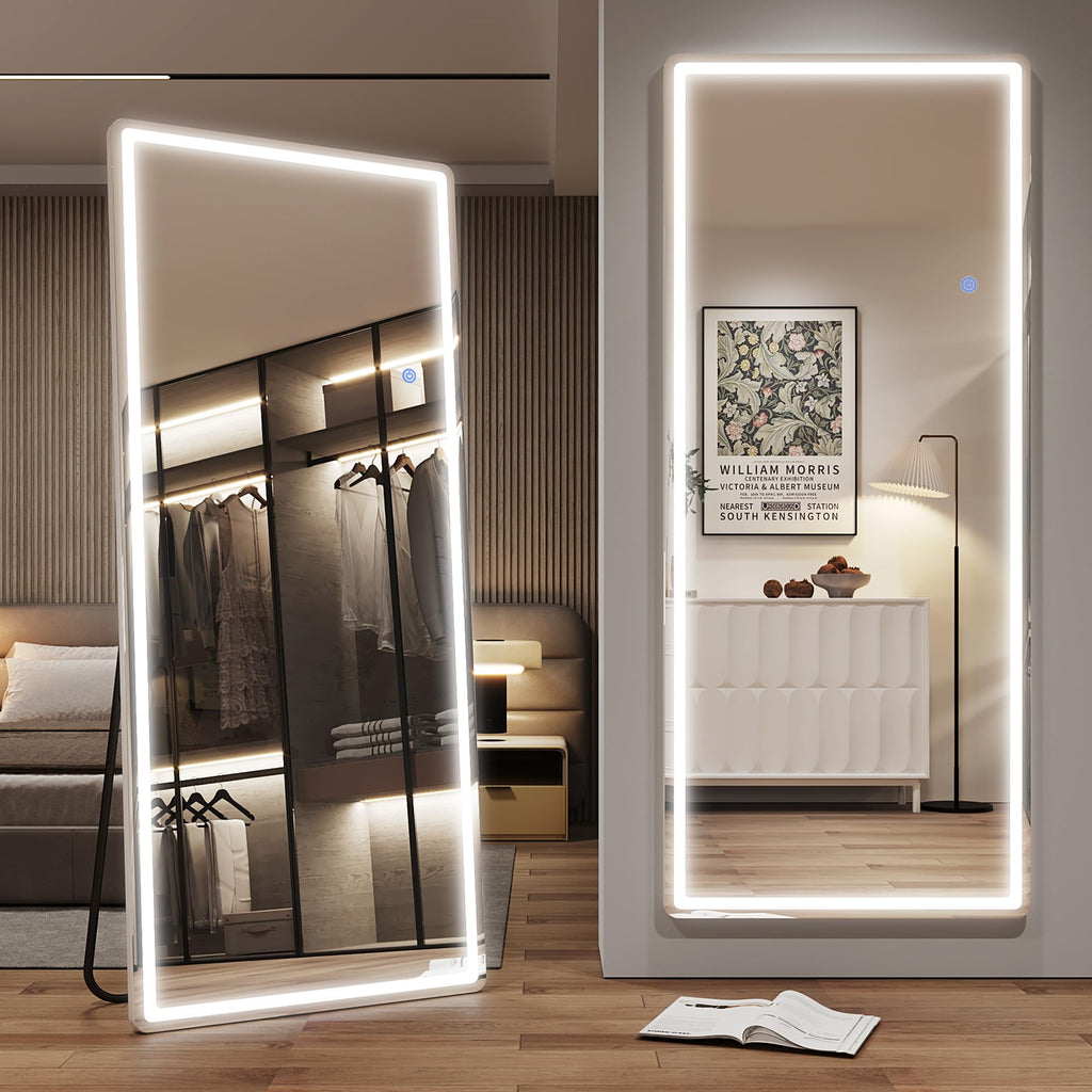 71"x28" LED Full Length Mirror, Lighted Floor Mirror, Rect