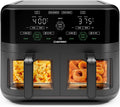 6 Quart Dual Basket Air Fryer Oven with Easy View Windows, Sync Finish, Hi-Fry, Auto Shutoff, 2 Independent 3Qt