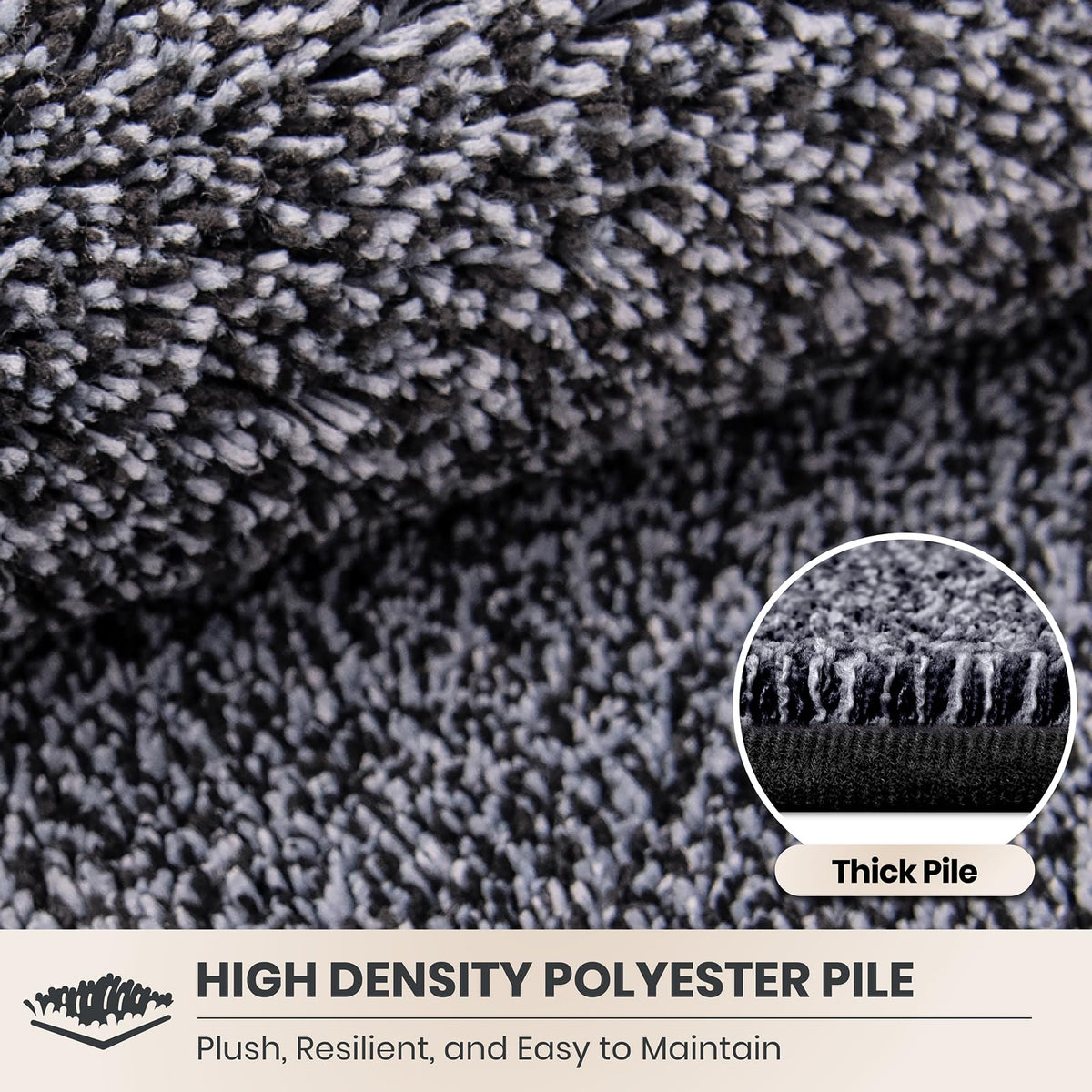 Hallway Runner Rug, 24" x 84", Bluish Grey-Black