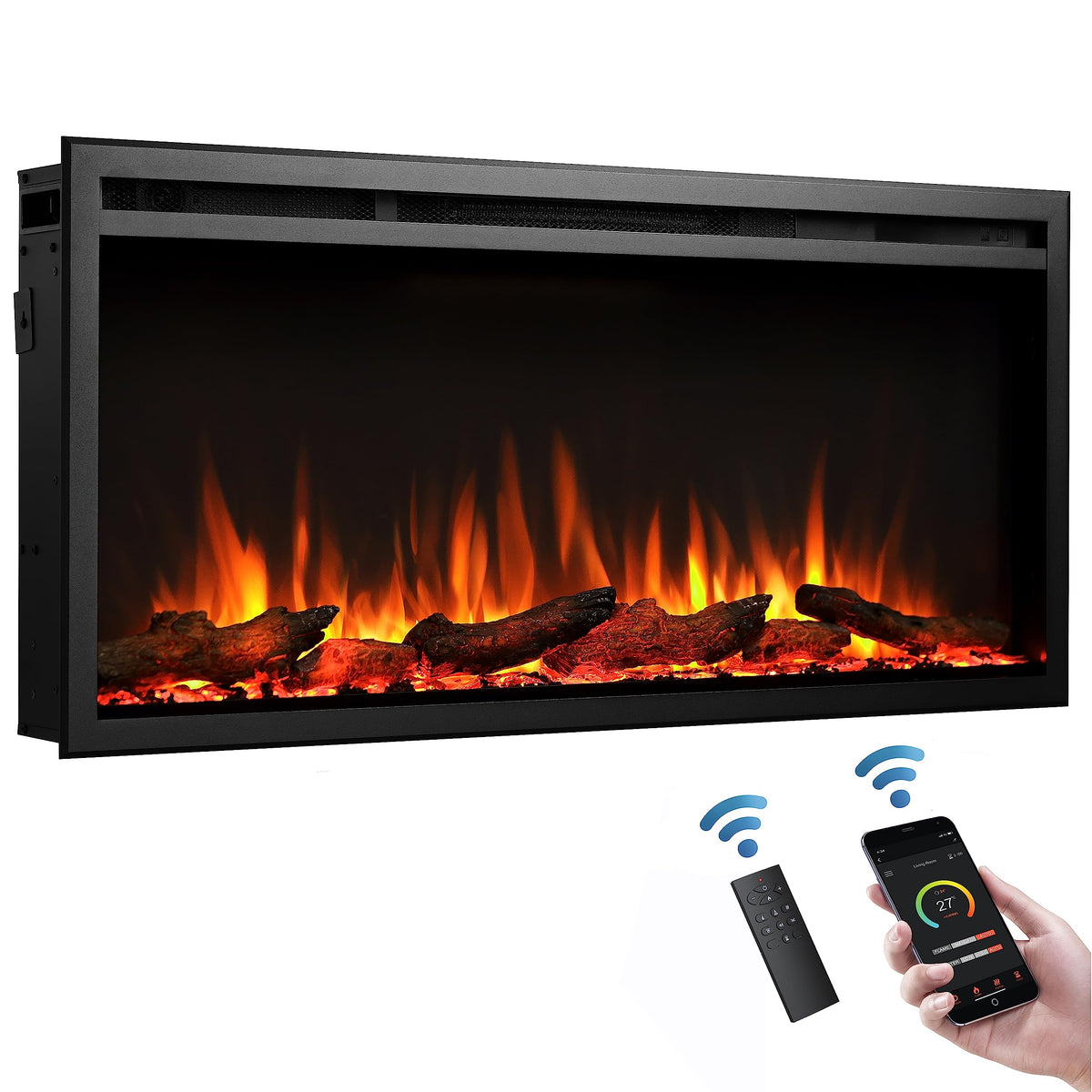 LegendFlame 40" W Austin in Wall Recessed & Wall Mounted Electric Fireplace