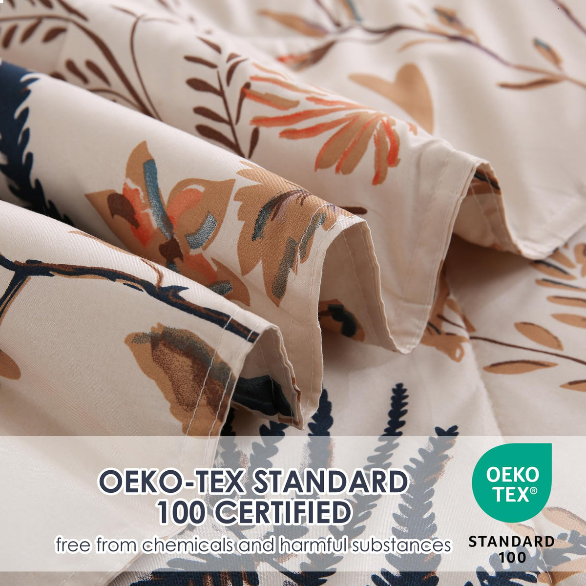 Boho Floral Printed Queen Comforter Set