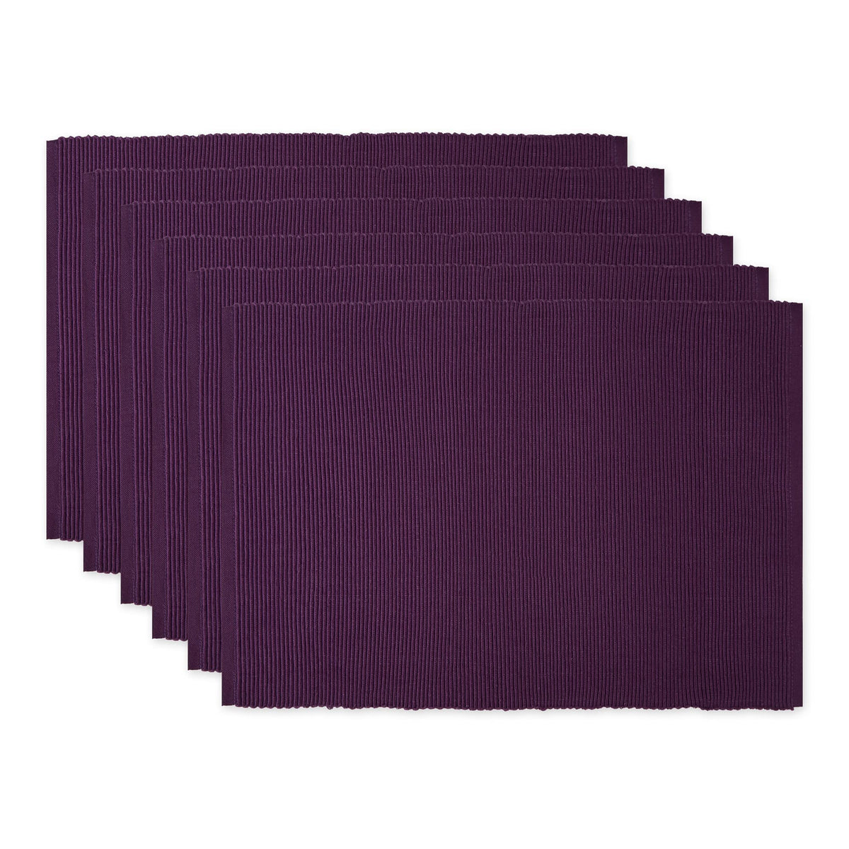 Ribbed, Placemat Set, Eggplant 6 Count, CAMZ33242