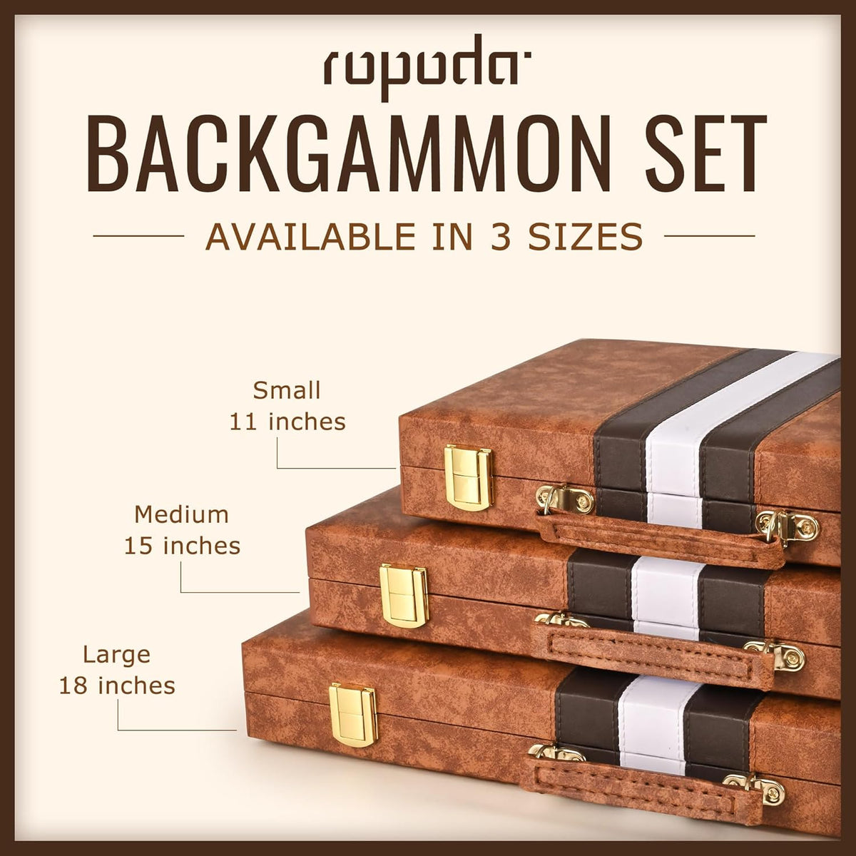 Backgammon Board Game Set (15 Inches) for Adults and Kids,Classic Board Strategy Game,Portable and Travel Backgammon