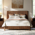 Walnut Queen Bed Frame with Headboard