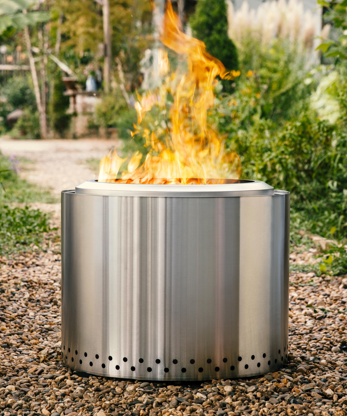 Smokeless Fire Pit, 20.0 inch Firepits for Outside with Removable Ash Pan, Portable Low Smoke Stainless Steel Outdoor