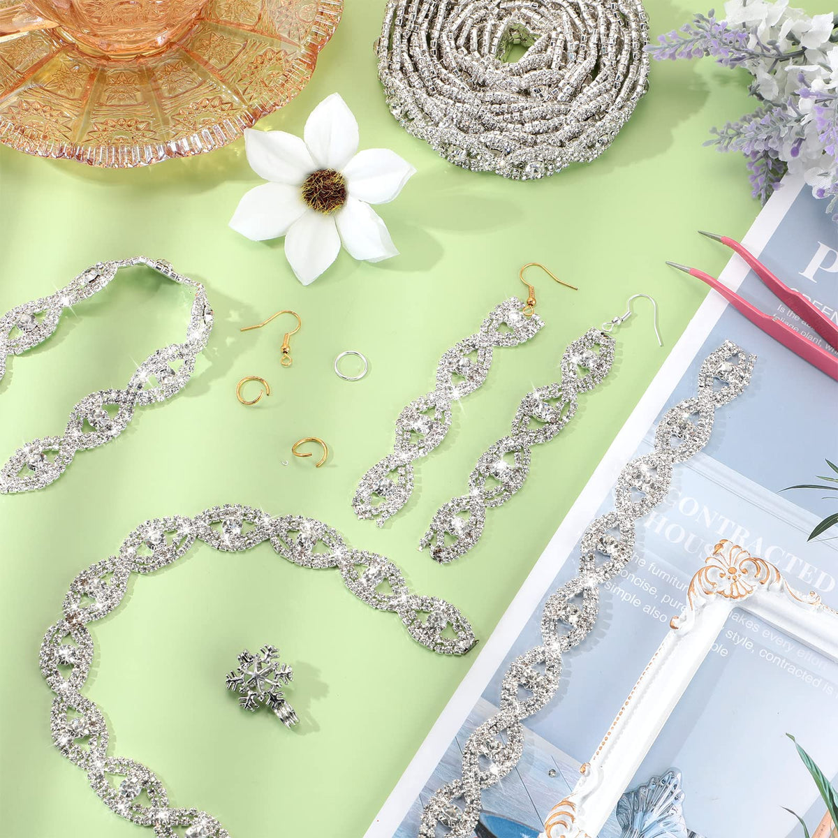 Crystal Rhinestone Trim for Cap Decorations - 3 Yards