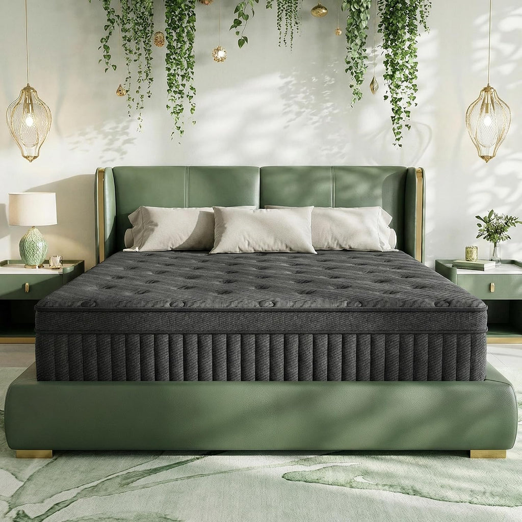 King Mattress, 12 Inch Cooling Hybrid, Medium Firm Pocket Coil