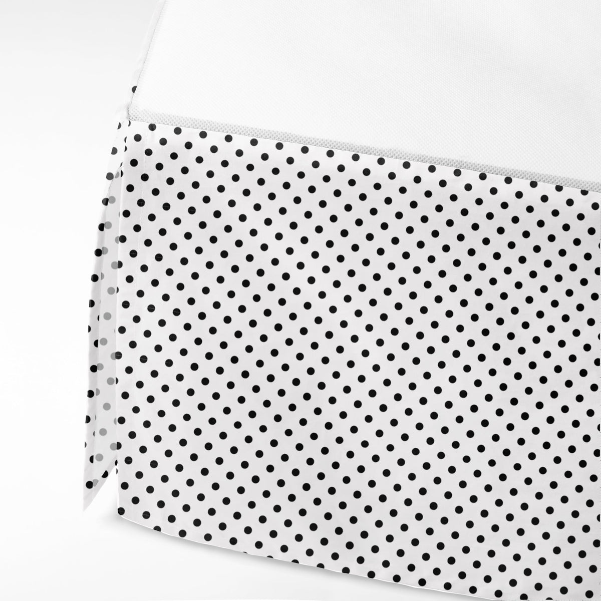 Mix N Match Pin Dots Crib/Toddler Bed Skirt (White/Black)