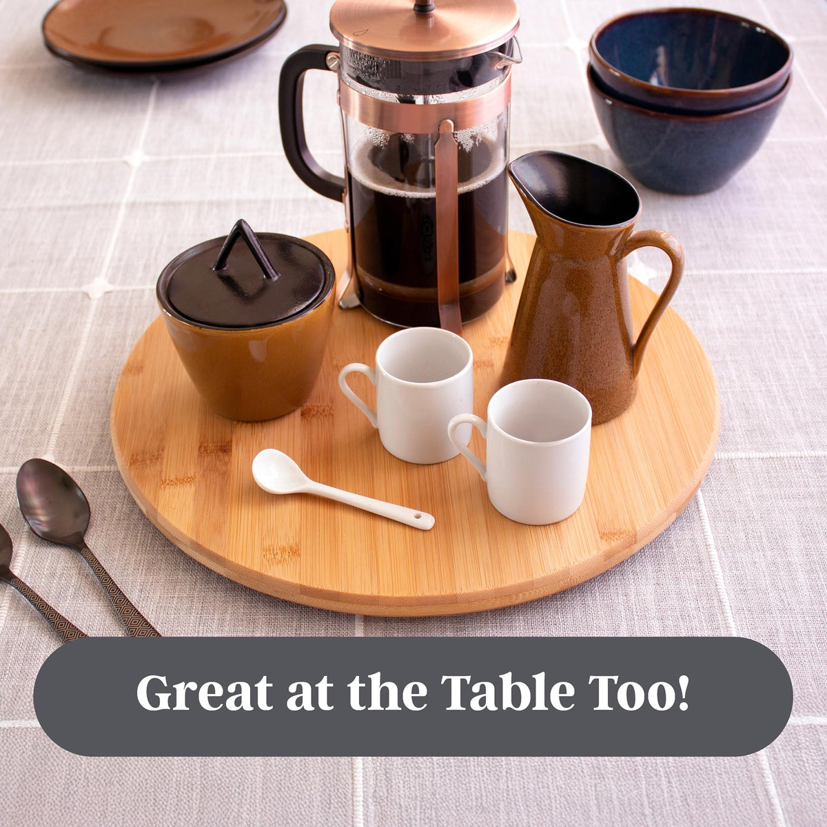 14 Inch Bamboo Lazy Susan Turntable & Table Top