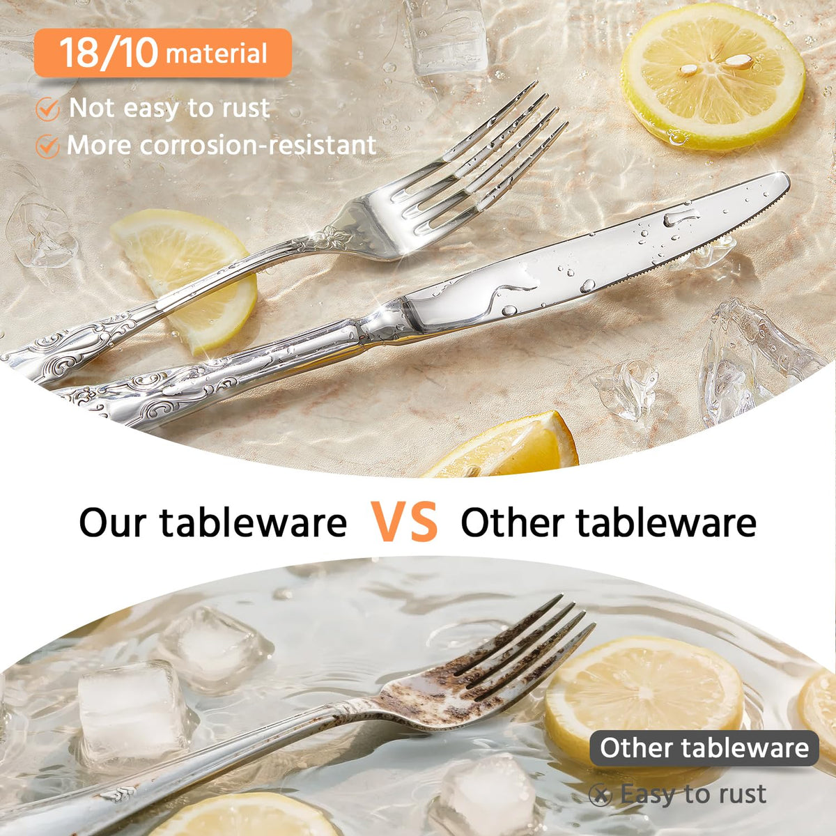 30-Piece Vintage Silverware Set, 18/10 Stainless Steel Flatware