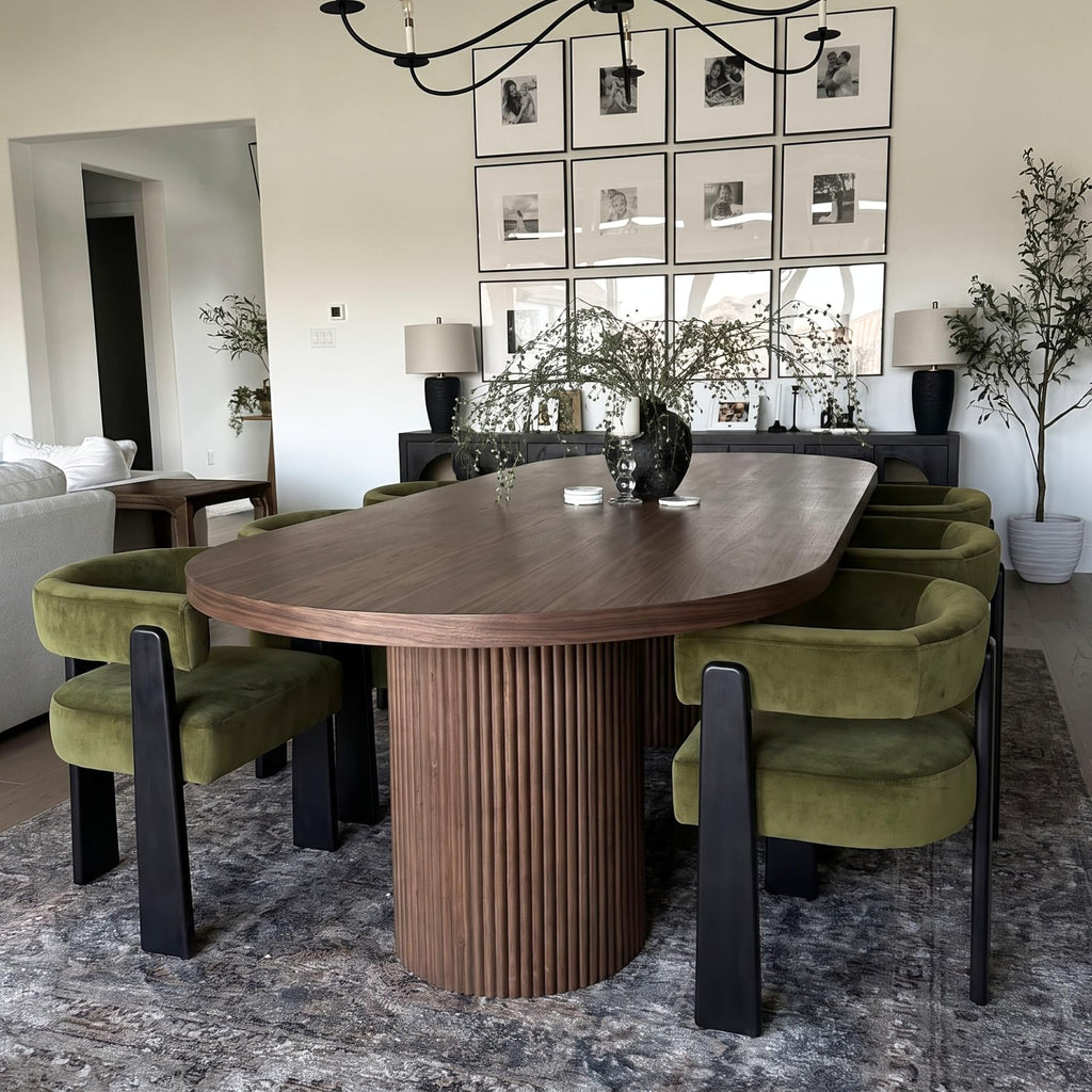 Modern Dining Chairs Set of 6, Upholstered Velvet Barrel Accent Chairs with Backrest & Arms, Wide and Thicker Padded