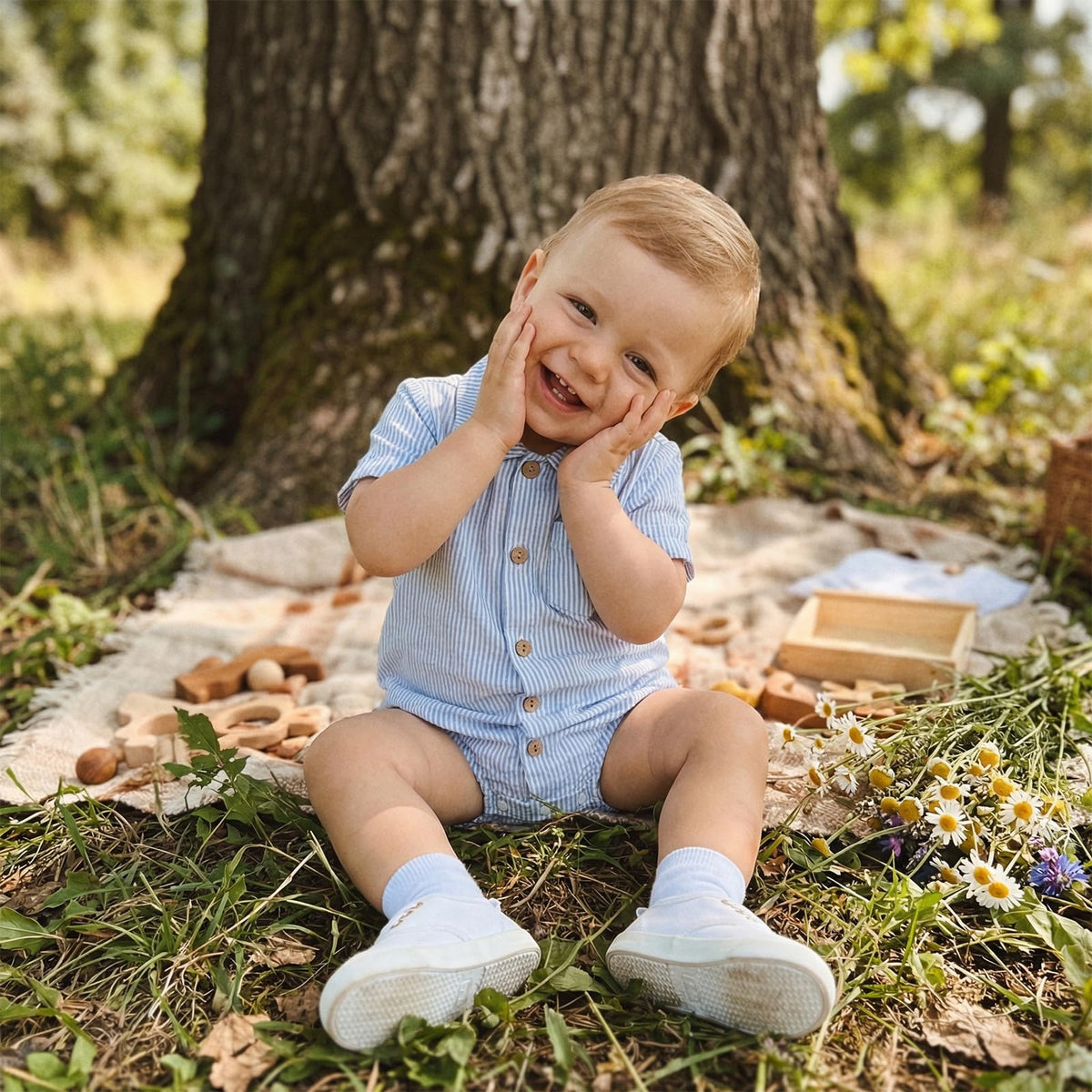 Newborn Baby Boy Clothes Turndown Collar Striped Long/Short Sleeve Romper Button Up Jumpsuit Shirt Bodysuit