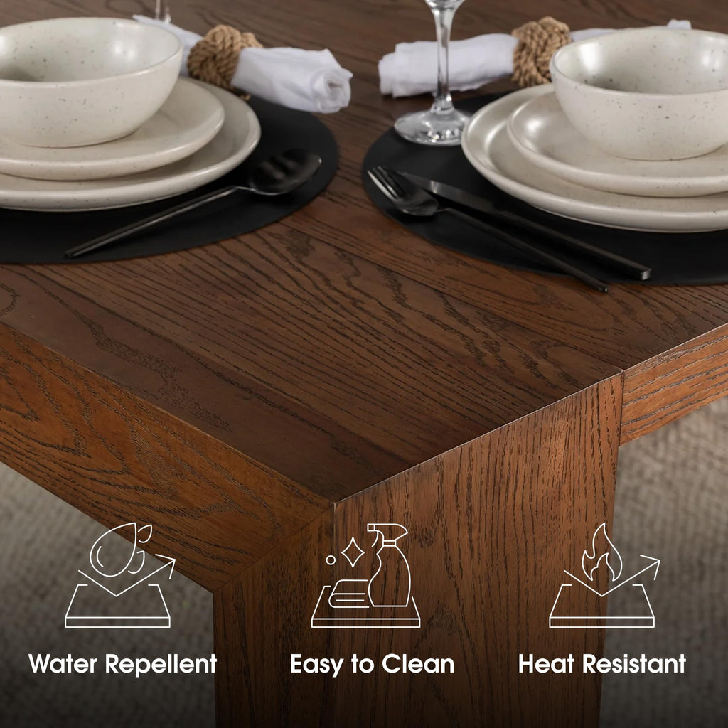 Solid Wood Extendable Dining Table, Brown