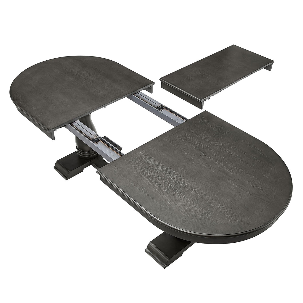 94.06" Extendable Dining Table Large Oval Kitchen Table for 6 8 10 Person, Solid Wood Mid Century Rustic Dining Room