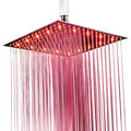 LED Rainfall Shower Head High Pressure 16 Inch LED Rain Shower Head Anti-leak Large Square Ceiling Mount LED Shower
