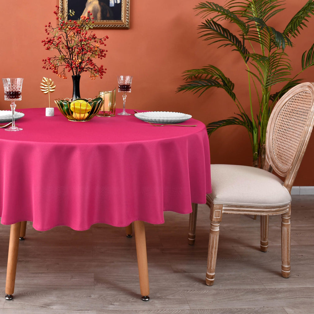 Hot Pink Round Tablecloth 108 Inch Water Resistant Table Cloth