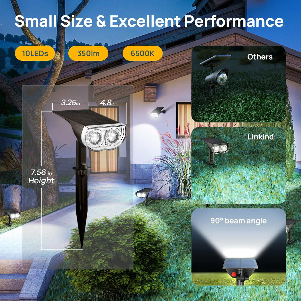 Solar Spotlights Outdoor Waterproof Dusk to Dawn Cool White 6 Pack