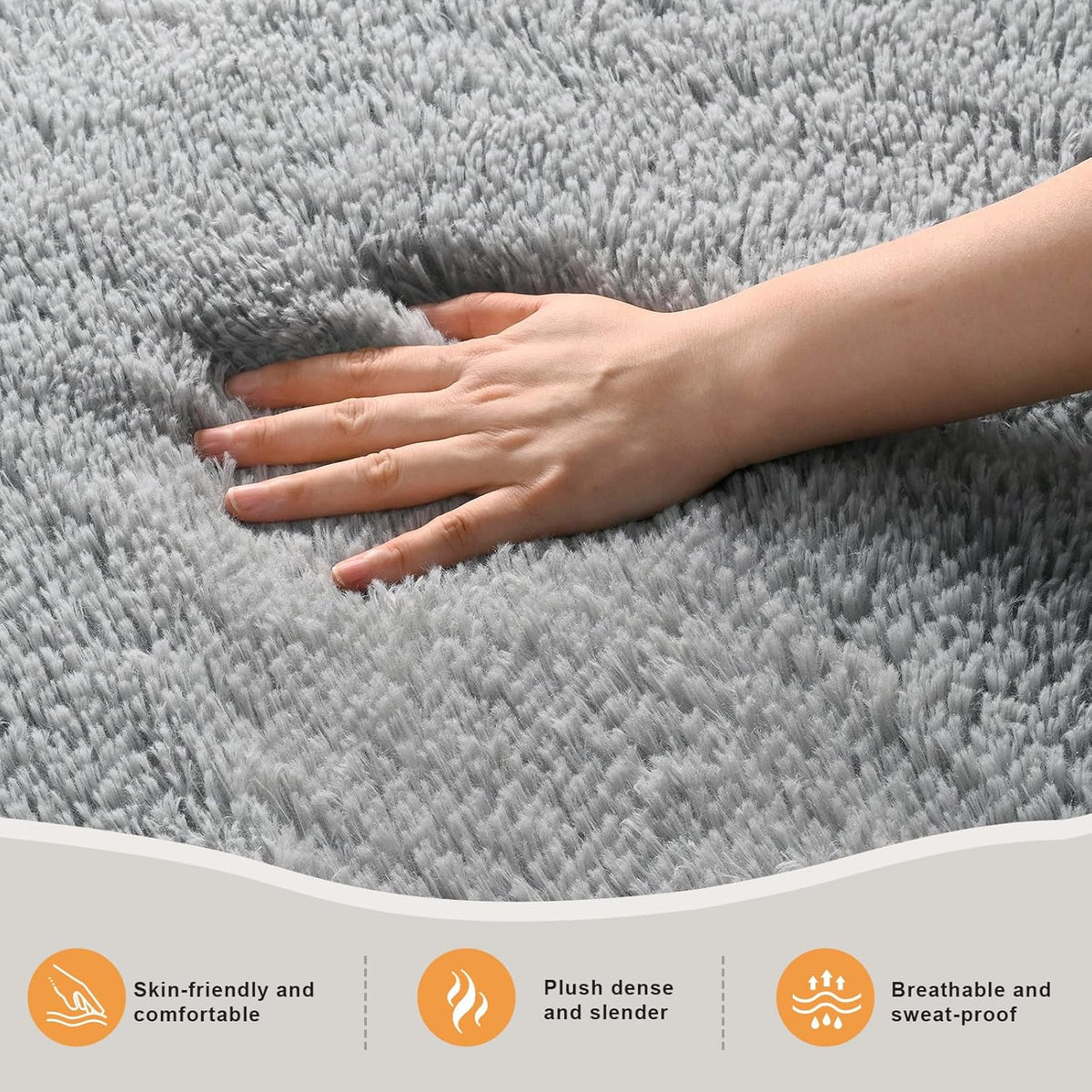 Area Rugs Grey Rugs Carpet Fluffy Furry Soft Shag Aesthetic Plush High Pile Gray Throw Rug Kids Room Dorm