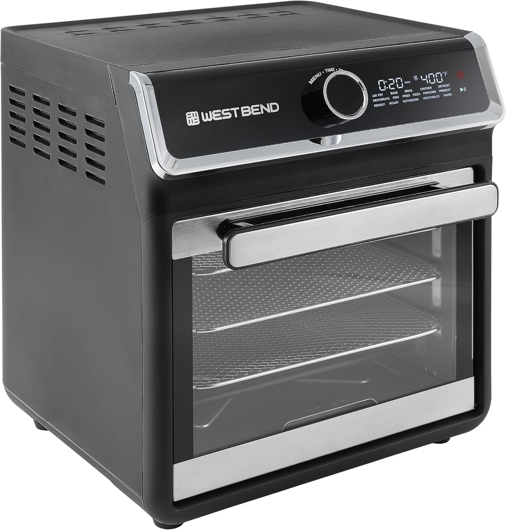 Air Fryer Oven 15-Quart Capacity with Digital Controls Easy-View Door and 16 Cooking Presets, Includes Eight Cooking