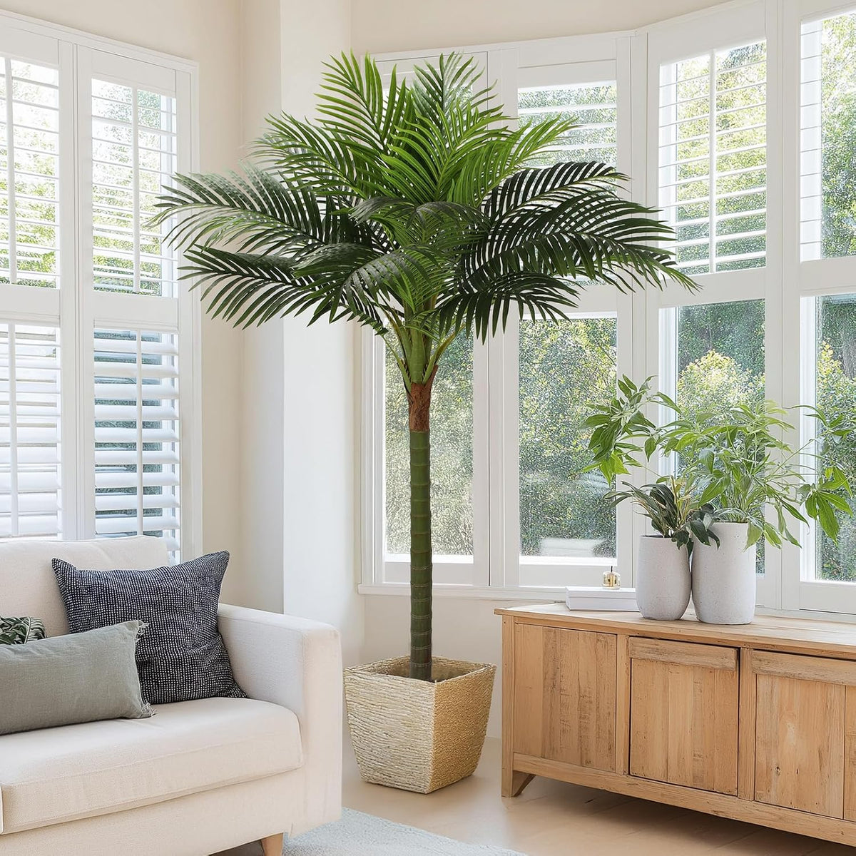 Palm Tree Artificial Tropical Plant 6FT Tall Faux Plants Indoor Fake Floor Plants Decorative Palm Tree House Large