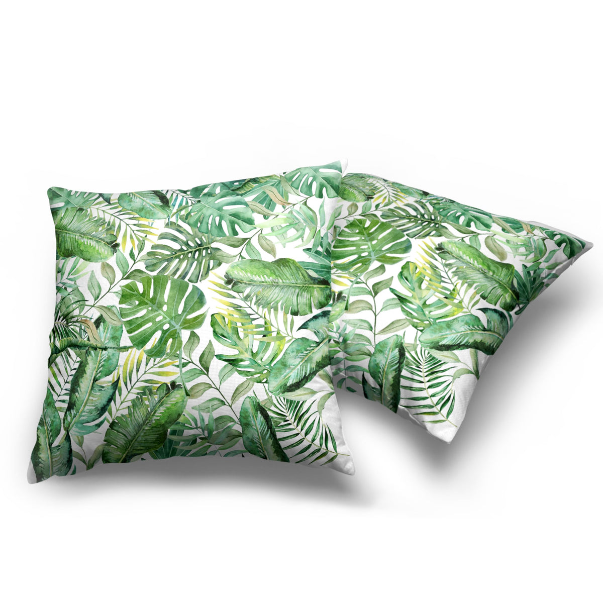 Summer Tropical Pillow Covers 22x22 Set of 2 Palm Leaves Throw Pillow Covers Green Monstera Leaf Outdoor Pillow Case