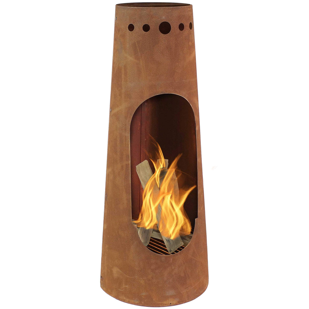 Santa Fe Large Wood Burning Chiminea Outdoor Fireplace, 50"