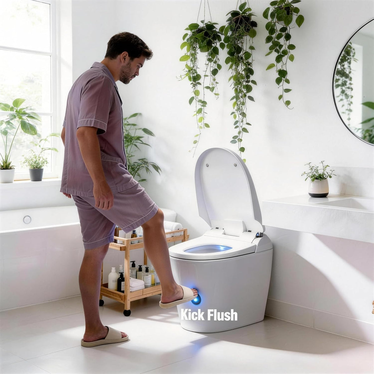 ‌VANCOCO Smart Toilets with Built-in Bidet,One-Piece Toilets with Toilet Bidet,Smart Toilets and Bidets with Night