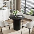 Inspired Saarinen Style 34.3" Round Wood Dining Table Fluted Kitchen Table Circle Dining Tables Modern Pedestal Tables Circular for 2-4