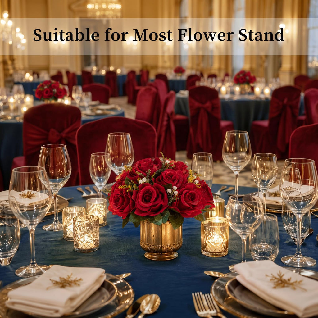 Faux Flower Centerpieces for Wedding Tables, 10 Pcs, Crimson Red