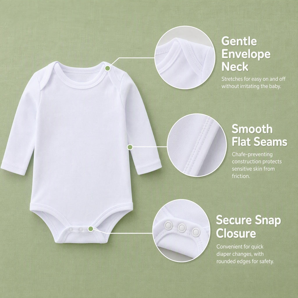 Newborn Boy Girl Clothes Outfit Pants Set White 100% Cotton Bodysuit Unisex Bodysuits Hospital Fall Hat