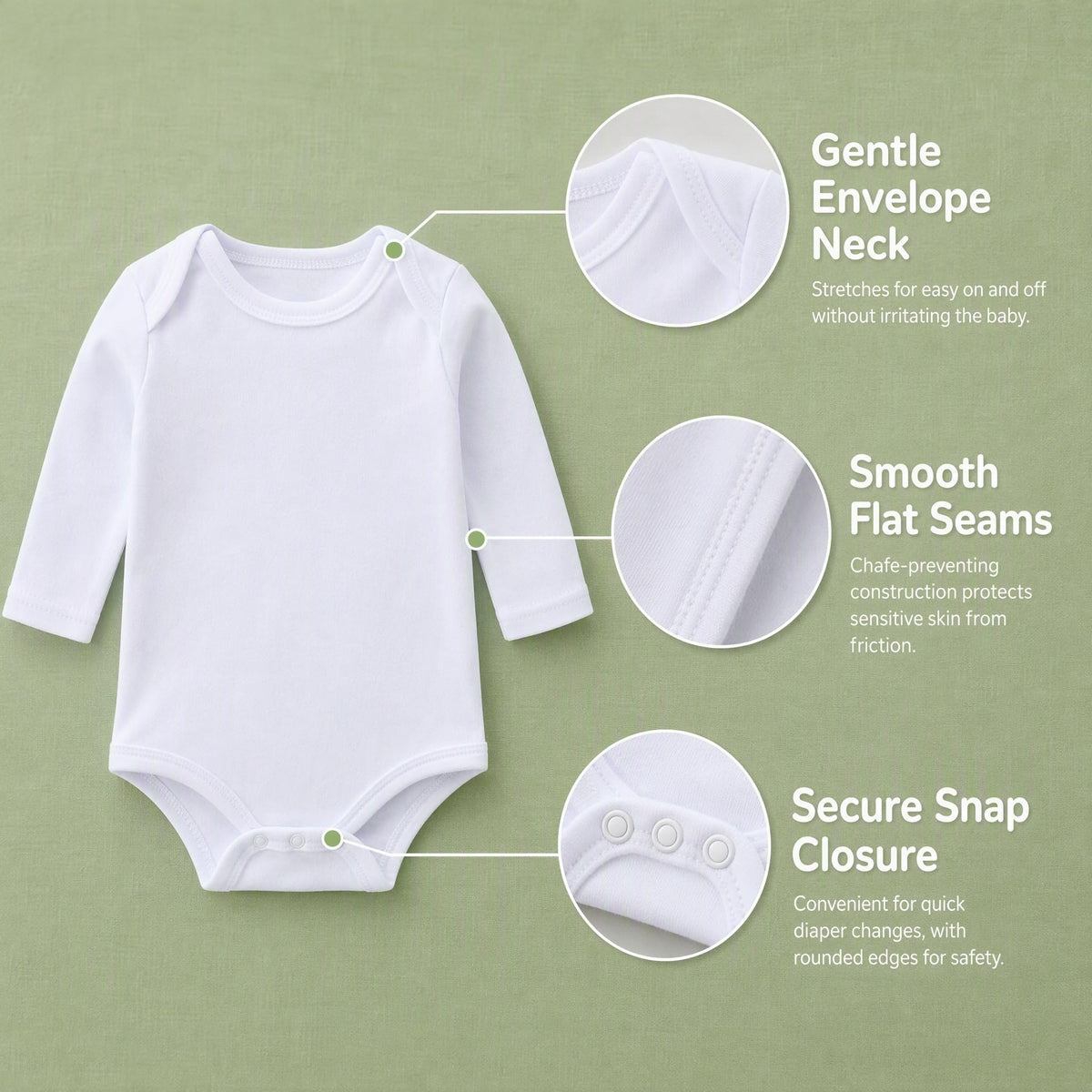 Newborn Boy Girl Clothes Outfit Pants Set White 100% Cotton Bodysuit Unisex Bodysuits Hospital Fall Hat