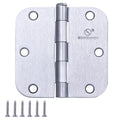 Door Hinge 3 1/2 Inch Interior Door Hinges Satin Chrome 3.5 Inch Interior Hinges 5/8" Radius Flat Iron Hinge 3 1⁄2"x