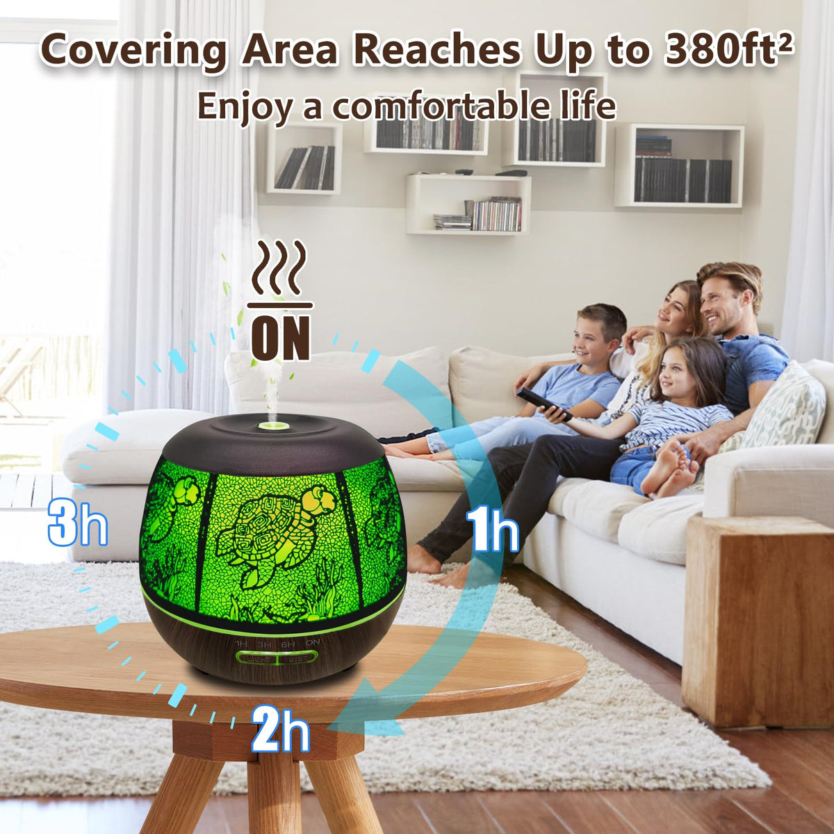 Turtle Essential Oil Diffuser Large Room, Metal Aromatherapy