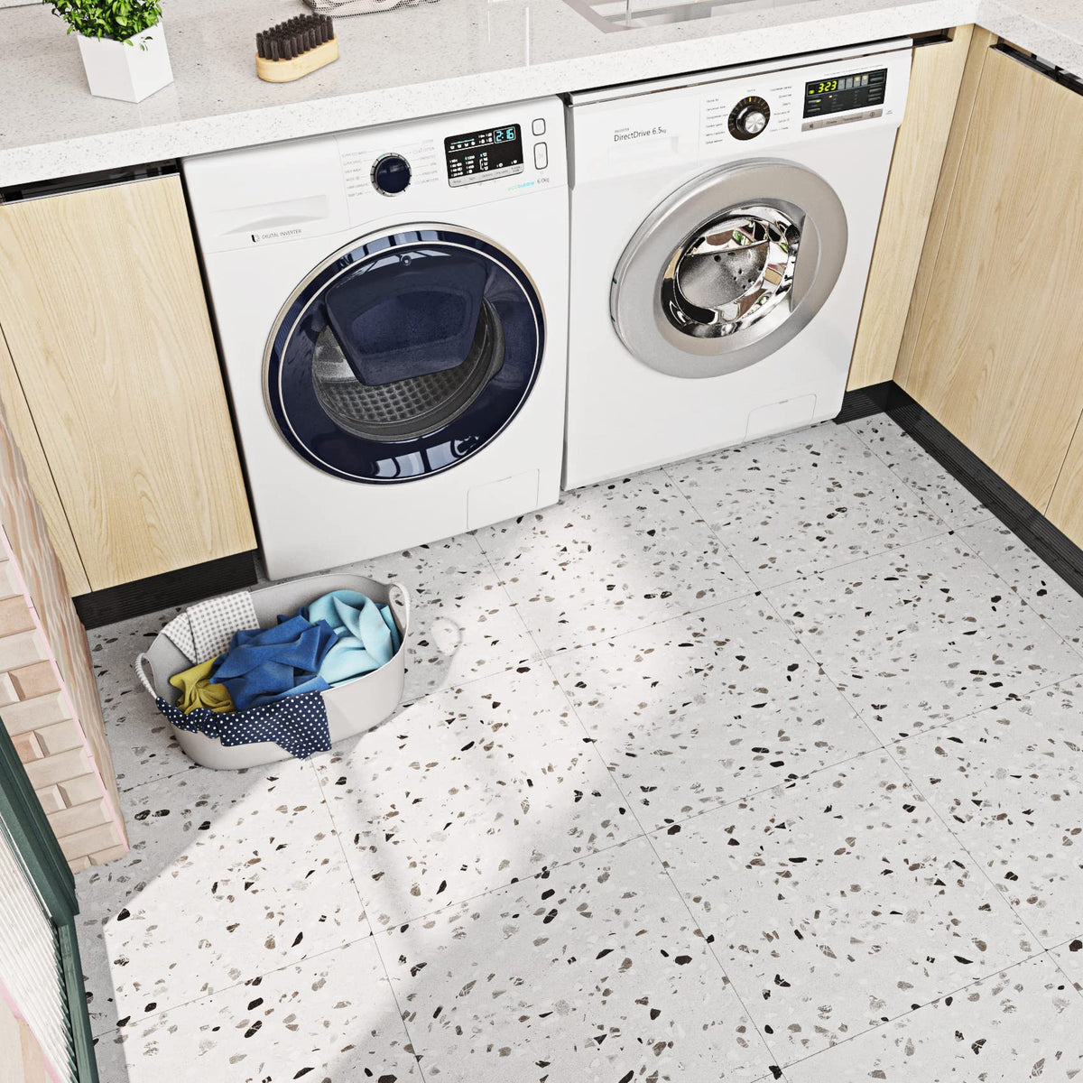 30 Pack Peel and Stick Floor Tile Bathroom Flooring 12x12 In Thick Grey Floor Tiles Peel and Stick Waterproof Self