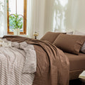 Cotton Sheets Set : Linen Feel Up to 19'' Extra Deep Pocket