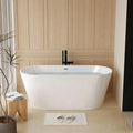 59 Inch Free Standing Bathtub,Made of Pure Acrylic Material with 8 Layers of Reinforced Coating,Cupc Certified