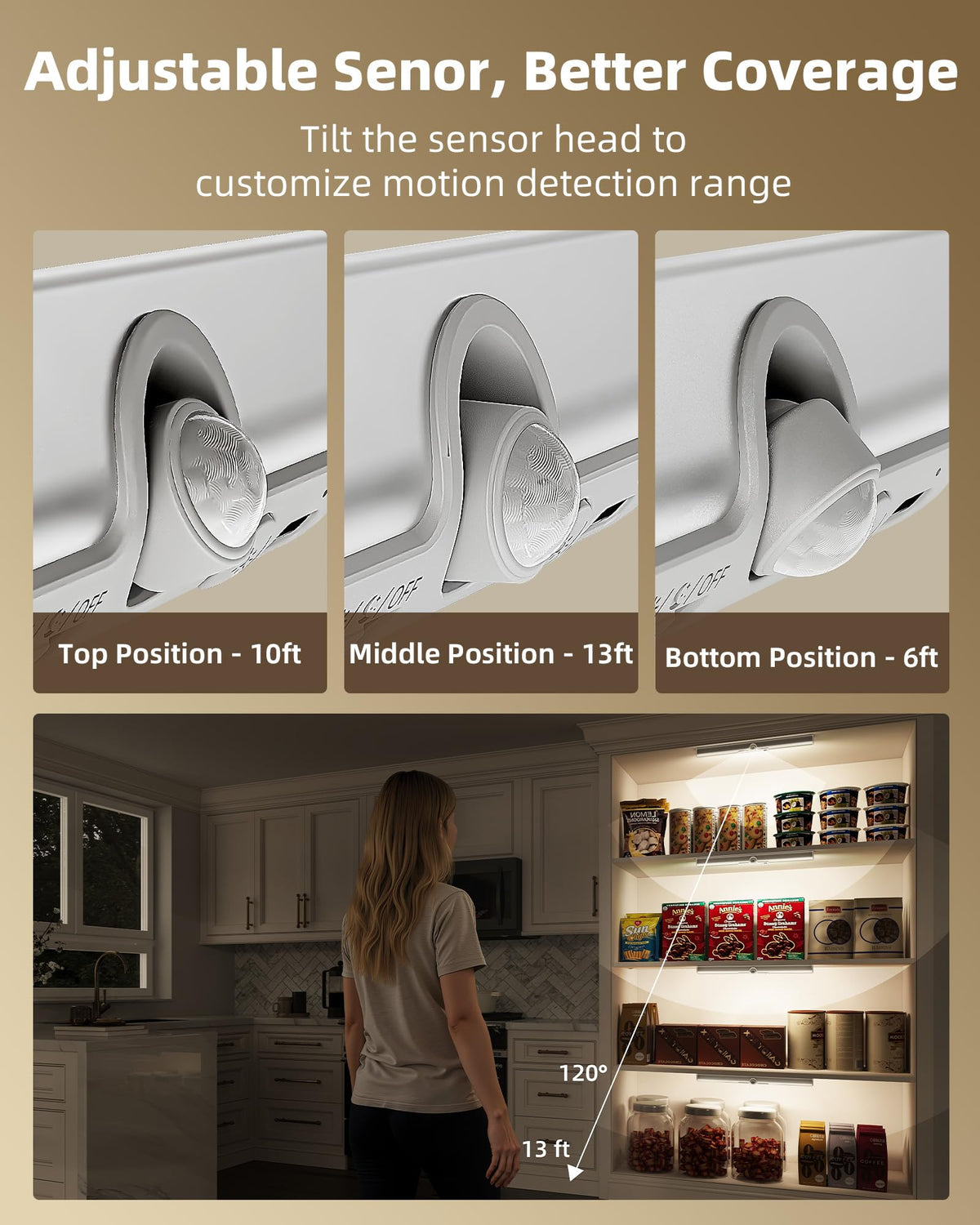 13-inch Closet Lights, Motion Sensor Lights Indoor