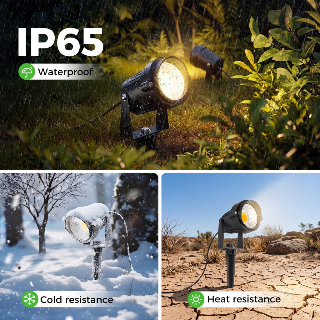5W Outdoor Spot Lights, COB Landscape Spotlights with Spiked Stand