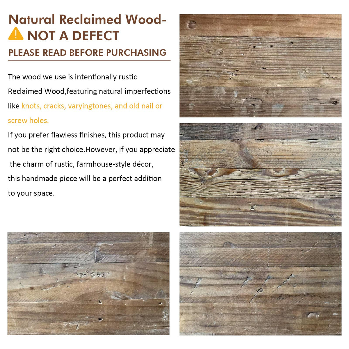 Reclaimed Solid Wood Bench, 43.3" Farmhouse Entryway Bench
