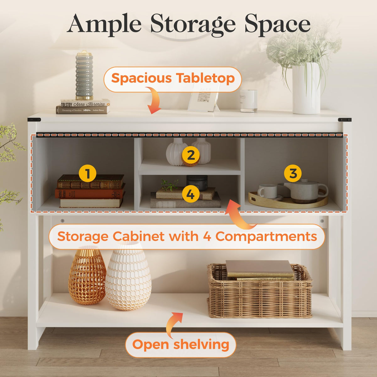 Farmhouse Entryway Table with Storage