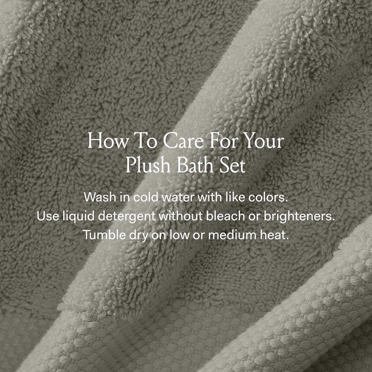 Plush Bath Sheet Set, 6 Pieces, Mineral | 2 Oversized Bath Sheets, 2 Hand Towels & 2 Washcloths - 100% Organic Cotton