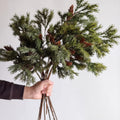 6 Pcs Artificial Stems, Green, Cedar