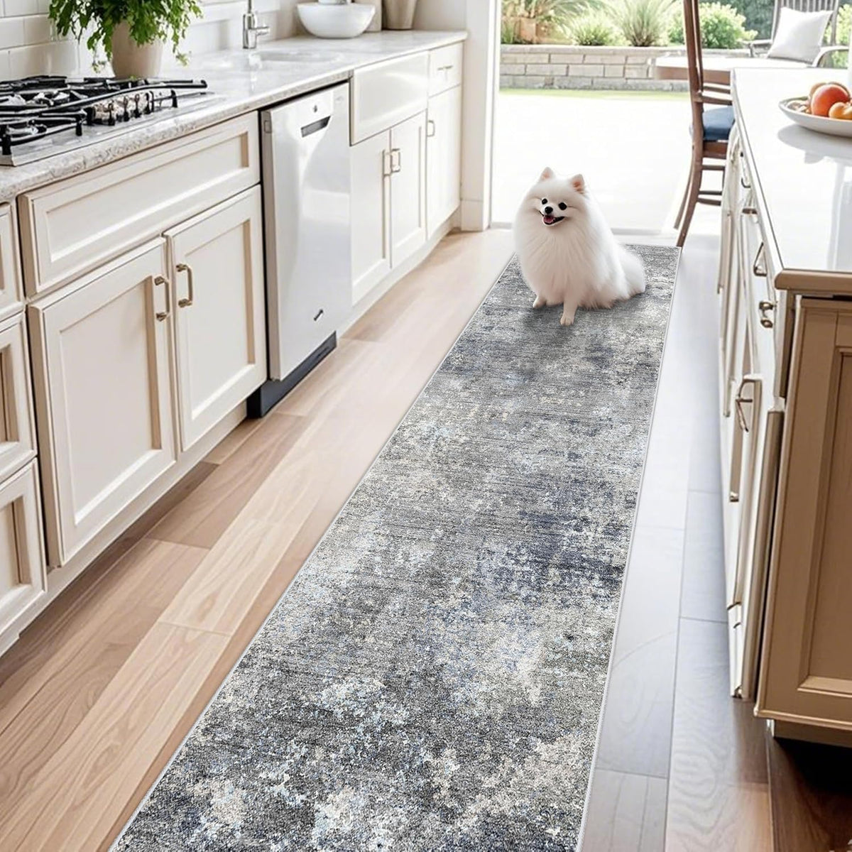 2x12 ft Washable Hallway Runner Rug - Non-Slip Stain-Resistant Low-Pile Long Carpet Runner Entryway Living Room