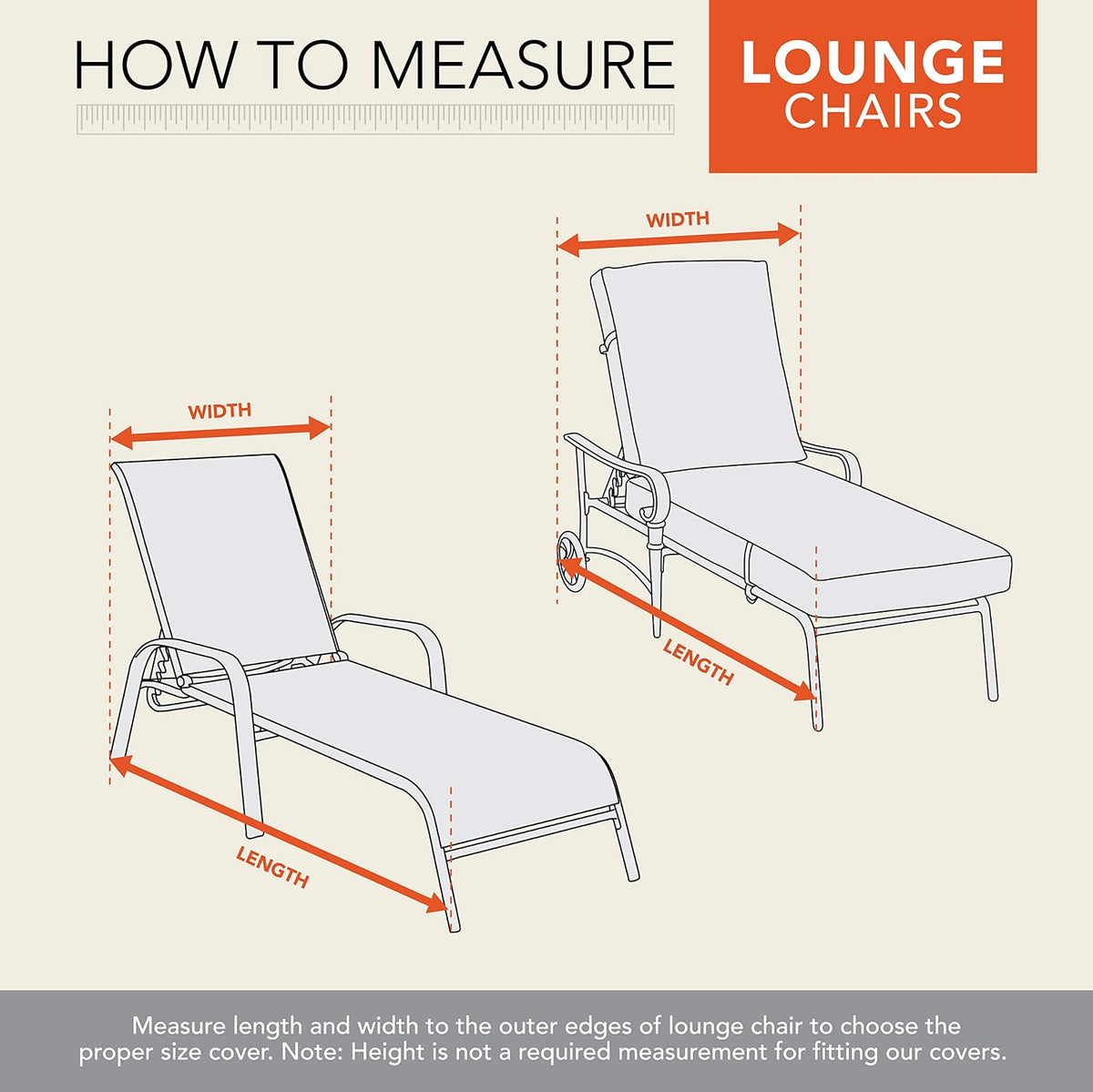Basics Patio Chaise Lounge Chair Cover - Weather-Resistant Fabric - Furniture Protection Perfect , Deck, and Porch